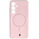 Silikonowe etui z pierścieniem magnetycznym Bizon Soft Case Magnetic do Samsung Galaxy S25+ Plus jasnoróżowe