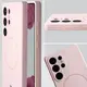Silikonowe etui z pierścieniem magnetycznym Bizon Soft Case Magnetic do Samsung Galaxy S25 Ultra jasnoróżowe