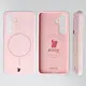 Silikonowe etui z pierścieniem magnetycznym Bizon Soft Case Magnetic do Samsung Galaxy S25 jasnoróżowe