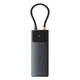 HUB Baseus Metal Gleam II USB-C / HDMI 4K@120Hz, HDMI 4K@60Hz, USB-A 3.2 10Gbps, USB-C 3.2 10Gbps, 2xUSB-A 2.0 480Mbps, USB-C PD 100W, RJ45 1000Mbps, SD/TF szary