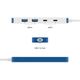 Hyper HyperDrive Flex 4 Port USB-C Combo Hub, White/Blue | HD5200BUGL