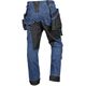 Spodnie robocze DENIM, wzmocnienia Cordura, odpinane kieszenie kaburowe, granatowe, rozmiar M