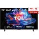 TCL V6C 75V6C Telewizor 190,5 cm (75") 4K Ultra HD Smart TV Wi-Fi Metaliczny 330 cd/m