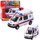 Karetka Ambulans Metalowy Z Napędem Pull Back Światła Dźwięki Biały 1:32 LEAN Toys
