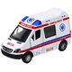 Karetka Ambulans Metalowy Z Napędem Pull Back Światła Dźwięki Biały 1:32 LEAN Toys