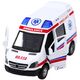 Karetka Ambulans Metalowy Z Napędem Pull Back Światła Dźwięki Biały 1:32 LEAN Toys