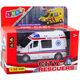 Karetka Ambulans Metalowy Z Napędem Pull Back Światła Dźwięki Biały 1:32 LEAN Toys
