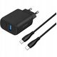 Ładowarka Sieciowa 230v 30w Na Usb-c Usb Type-c + Usb Kabel 1m 60w Usb-c / Wcsp23011001 / Silicone Power 2 / Czarny