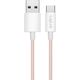 LogiLink USB-A - USB-C 1.5m w nylonowym oplocie różowy