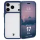 Etui Bizon Case Angelo do Apple iPhone 17 Pro półprzezroczyste z granatową ramką