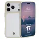 Etui Bizon Case Angelo do Apple iPhone 17 Pro półprzezroczyste z beżową ramką