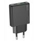 Ładowarka sieciowa do telefonu Hoco Slim USB A + USB C QC3.0 PD 3A 20W N38 czarna