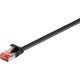 CAT 6 kabel krosowy płaski,U/FTP, czarny - Długość kabla 0.5 m