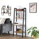 Regał na książki loft rustykalny brąz 4 półki 56x34x137 cm czarny