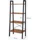Regał na książki loft rustykalny brąz 4 półki 56x34x137 cm czarny