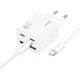 Ładowarka sieciowa do telefonu Hoco 2 x USB C + 2 x USB A QC3.0 PD 3A 20W + kabel USB C do USB C N55 biała