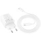 Ładowarka sieciowa do telefonu Hoco 2 x USB C + 2 x USB A QC3.0 PD 3A 20W + kabel USB C do USB C N55 biała