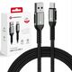 Kabel USB A do USB C Forcell F-Energy QC4.0 3A 66W Cafule 0,25 m C256 czarny