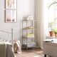 Regał szklany loft złoty 4 półki metalowa rama szkło elegancki