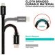 Swissten Textile Quick Charge Universal Micro USB Data and Charging Cable 3m