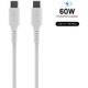 Fixed USB-C/USB-C i obsługą PD, 0,5 m, USB 2.0, 60 W, biały