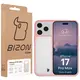 Etui Bizon Case Angelo do Apple iPhone 17 Pro Max półprzezroczyste z jasnoróżową ramką