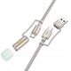 Kabel All-in-one USB A / USB C do USB C / LED Light Hoco 3A 60W 1,2 m U138 szary