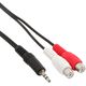 InLine® Cinch/Klinke Kabel, 2x Cinch Buchse an 3,5mm Klinke Stecker, 3m