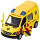 Karetka Ambulans Metalowy Z Napędem Pull Back Światła Dźwięki Żółty 1:32 EDUKAMP