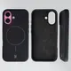 Silikonowe etui z pierścieniem magnetycznym Bizon Soft Case do Apple iPhone 16 czarne
