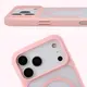 Etui z pierścieniem magnetycznym Bizon Case MatteO do Apple iPhone 17 Pro Max przydymione-jasnoróżowe