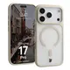 Etui z pierścieniem magnetycznym Bizon Case MatteO do Apple iPhone 17 Pro przydymione-beżowe
