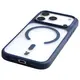 Etui z pierścieniem magnetycznym Bizon Case MatteO do Apple iPhone 17 Pro przydymione-granatowe