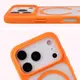 Etui z pierścieniem magnetycznym Bizon Case MatteO do Apple iPhone 17 Pro przydymione-pomarańczowe
