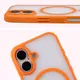 Etui z pierścieniem magnetycznym Bizon Case MatteO do Apple iPhone 17 przydymione-pomarańczowe
