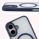 Etui z pierścieniem magnetycznym Bizon Case MatteO do Apple iPhone 17 przydymione-granatowe