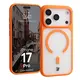 Etui z pierścieniem magnetycznym Bizon Case MatteO do Apple iPhone 17 Pro przydymione-pomarańczowe