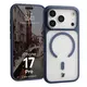 Etui z pierścieniem magnetycznym Bizon Case MatteO do Apple iPhone 17 Pro przydymione-granatowe