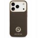 Etui Guess Grained Strass Logo MagSafe do iPhone 17 Pro brązowy