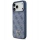 Etui Guess Leather 4G Triangle Strass MagSafe do iPhone 17 Pro Max niebieski