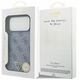Etui Guess Leather 4G Triangle Strass MagSafe do iPhone 17 Pro Max niebieski