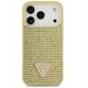 Etui Guess Rhinestone Triangle Logo do iPhone 17 Pro złoty