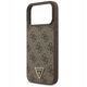 Etui Guess Leather 4G Triangle Strass MagSafe do iPhone 17 Pro Max brązowy