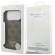 Etui Guess Leather 4G Triangle Strass MagSafe do iPhone 17 Pro Max brązowy