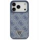 Etui Guess Leather 4G Triangle Strass MagSafe do iPhone 17 Pro niebieski
