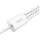 Καλώδιο USB Baseus USB-A - USB-C + microUSB + Lightning 1.5 m Λευκό (CAMLTYS-02)