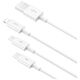 Καλώδιο USB Baseus USB-A - USB-C + microUSB + Lightning 1.5 m Λευκό (CAMLTYS-02)
