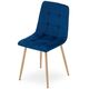 Καρέκλα KARA - μπλε βελούδο / ξύλινα πόδια x 1