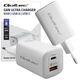 Φορτιστής QOLTEC Φορτιστής τοίχου 65W GaN ULTRA | 5-20V | 2.25-3.25A | 1 x USB τύπου C PD | 1 x USB QC 3.0 | Λευκός