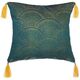 Διακοσμητικό μαξιλάρι με κρόσσια ATMOSPHERA, 30 x 50 cm, πράσινο χρώμα με χρυσό τύπωμα